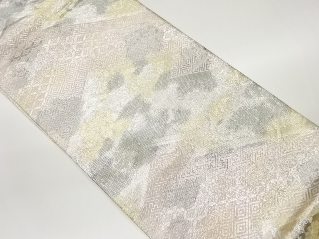 佐賀錦松皮菱に華文・菊・古典柄模様織り出し袋帯